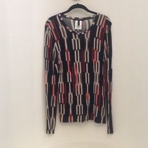 BCBG MAXAZRIA Long sleeve sheer top